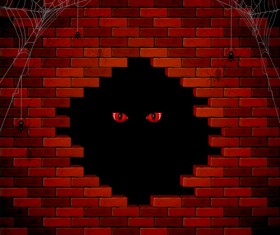 Halloween brick wall background vector 01
