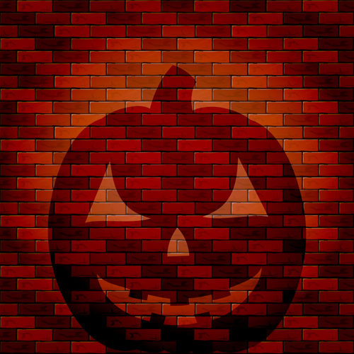 Halloween brick wall background vector 03