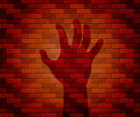 Halloween brick wall background vector 04