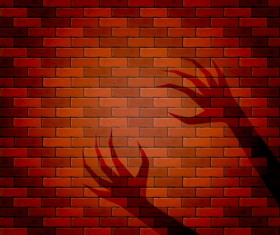 Halloween brick wall background vector 07