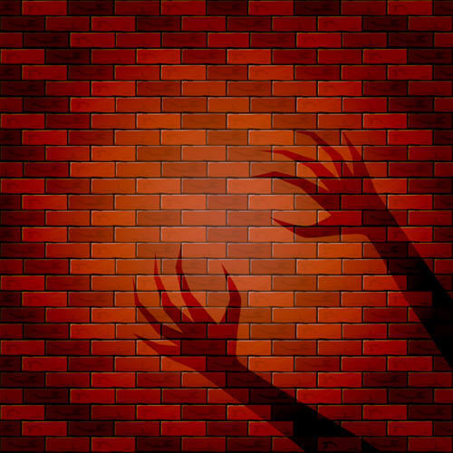 Halloween brick wall background vector 07