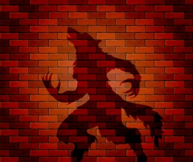 Halloween brick wall background vector 08