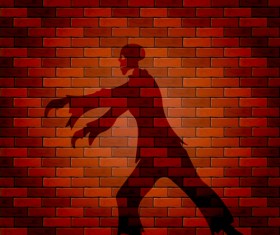 Halloween brick wall background vector 10