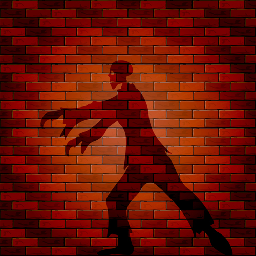 Halloween brick wall background vector 10