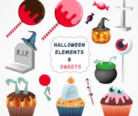 Halloween elements with sweet vector material