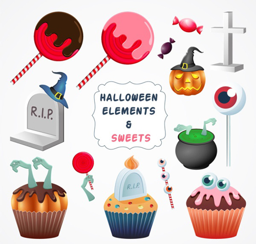 Halloween elements with sweet vector material