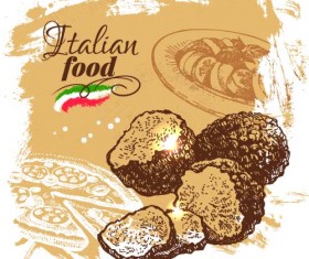 Hand drawn Italian food design vector material 02