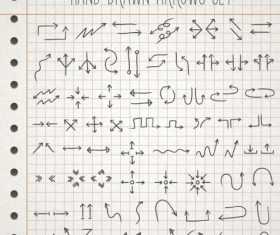 Hand drawn arrows design vector set