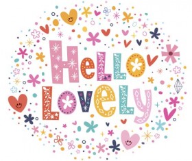 Hello lovely wordart vector design 02