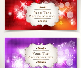 Holiday gift cards with ribbon bow vector 09