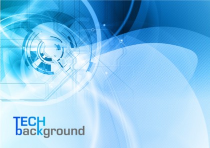 Creative blue technology background set vector