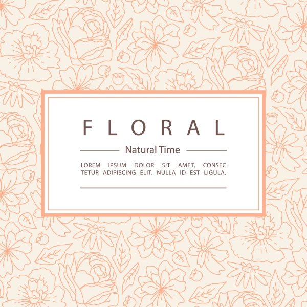Line floral pattern with vintage background vector
