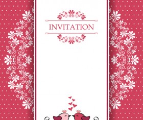 Love with birds wedding invitation card vector
