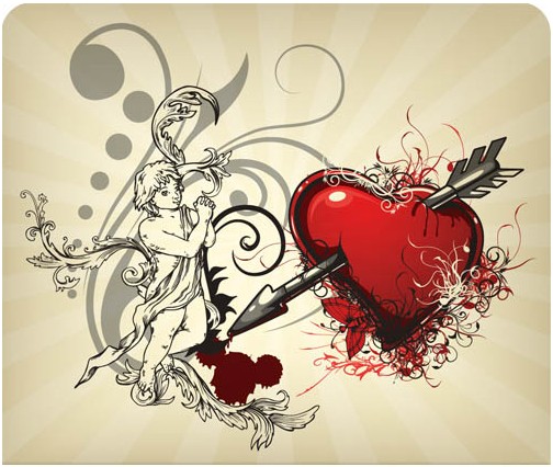 Love Backgrounds wiht red heart vector