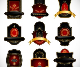 Luxury royal badge design vector set 01