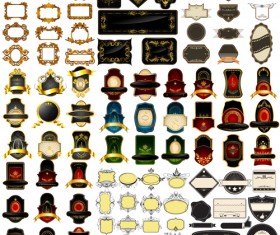 Luxury royal badge design vector set 02