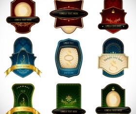 Luxury royal badge design vector set 03