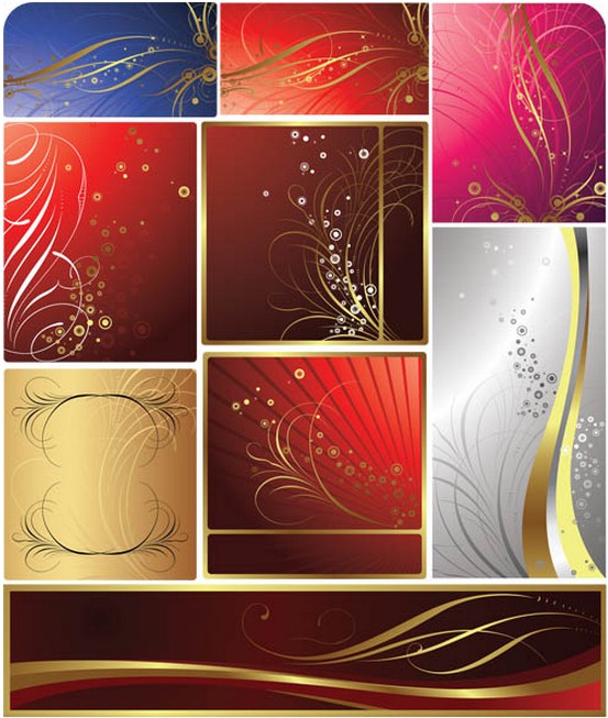Luxury gold floral backgrounds vector
