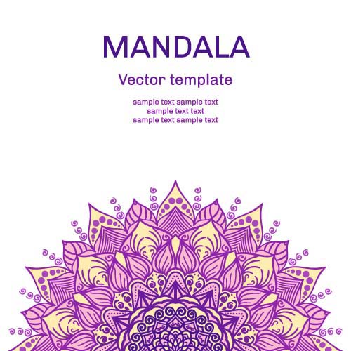 Mandala floral ornaments template vector 01