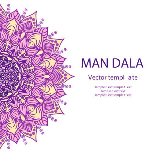 Mandala floral ornaments template vector 02