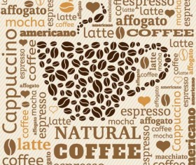Natural coffee creative background vector 05