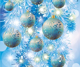 Neon light Christmas ball shiny vector