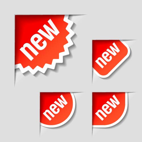 Download New arrival sticker design vector 04 free download