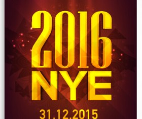 New year 2016 party flyer vector material 01