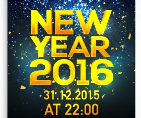 New year 2016 party flyer vector material 02