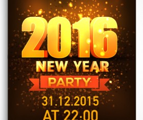 New year 2016 party flyer vector material 03