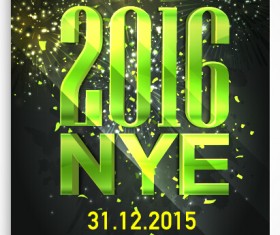 New year 2016 party flyer vector material 06