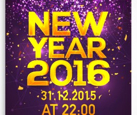 New year 2016 party flyer vector material 07