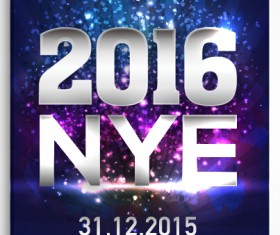 New year 2016 party flyer vector material 08