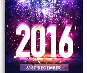 New year 2016 party flyer vector material 09