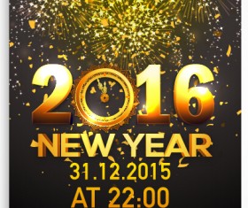 New year 2016 party flyer vector material 11