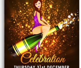 New year 2016 party flyer vector material 12