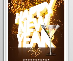New year 2016 party flyer vector material 13