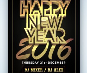 New year 2016 party flyer vector material 14
