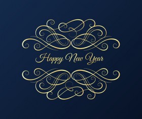 New year card with blue background
