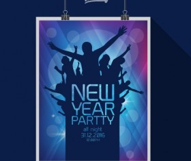New year party night poster vector