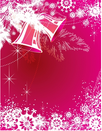 Bell with snowflake christmas vector
