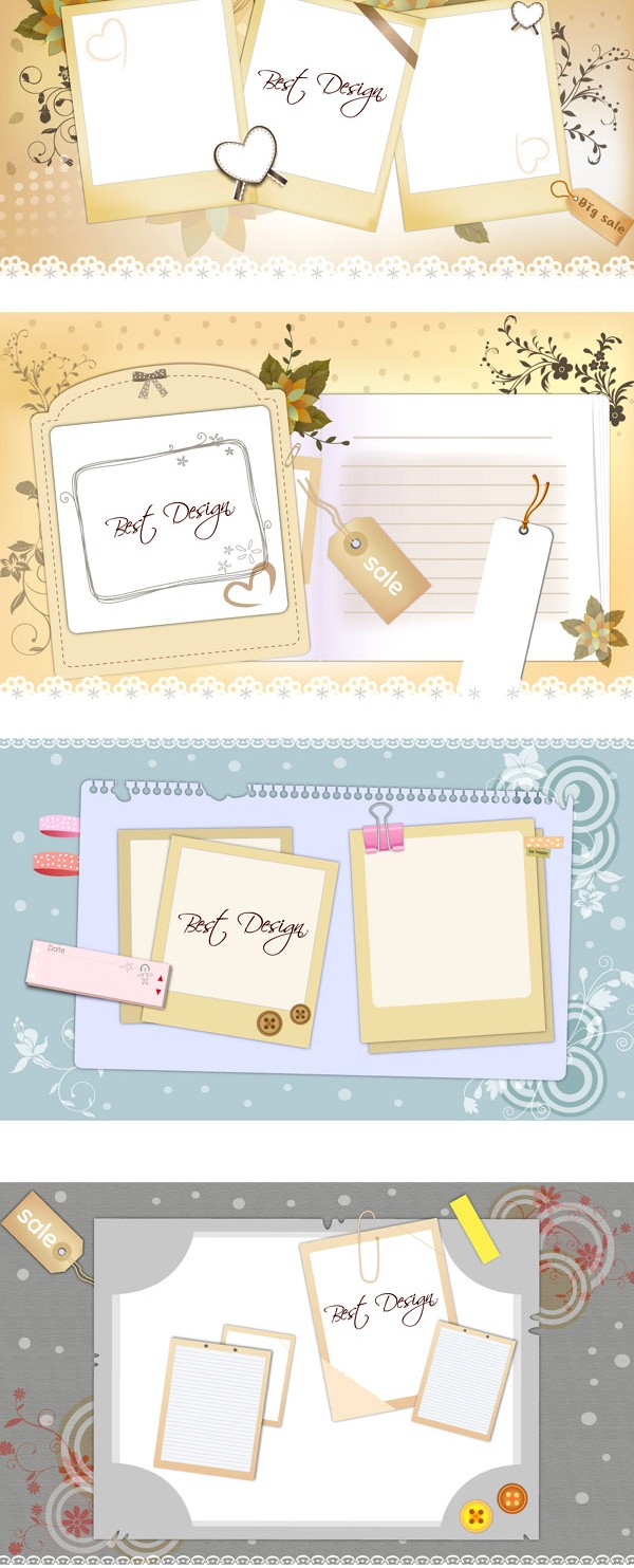Notepad message board background vector graphics