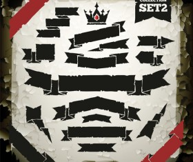 Origami banners grunge vector