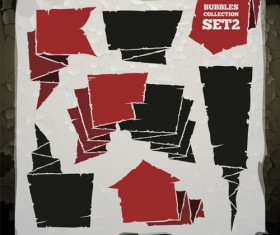 Origami speech bubbles grunge vector