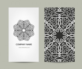 Ornament floral business cards vector set 02