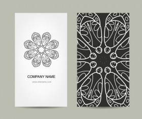 Ornament floral business cards vector set 04