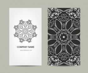Ornament floral business cards vector set 05