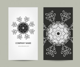 Ornament floral business cards vector set 06