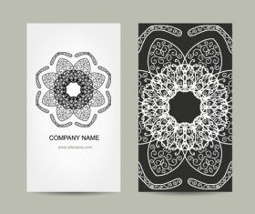 Ornament floral business cards vector set 07