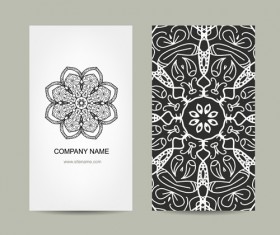 Ornament floral business cards vector set 09